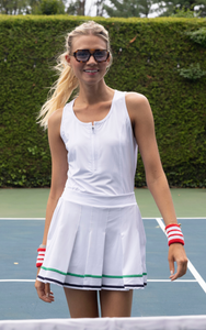 Women's White Pleated Tennis Skort