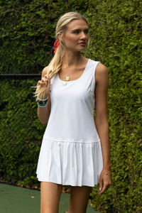 Women's White Pleated Tennis Dress