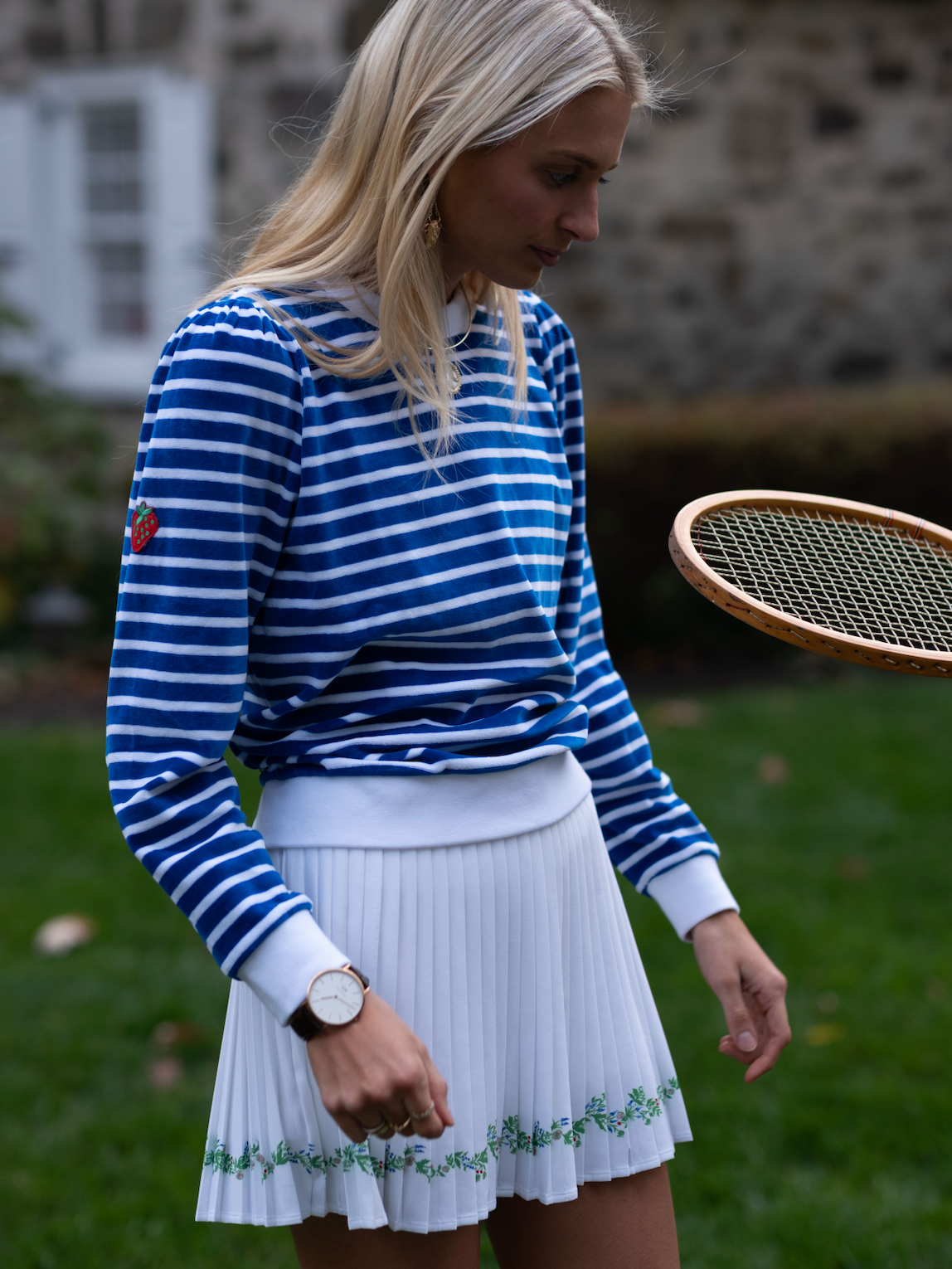 Stripe Poppy Top