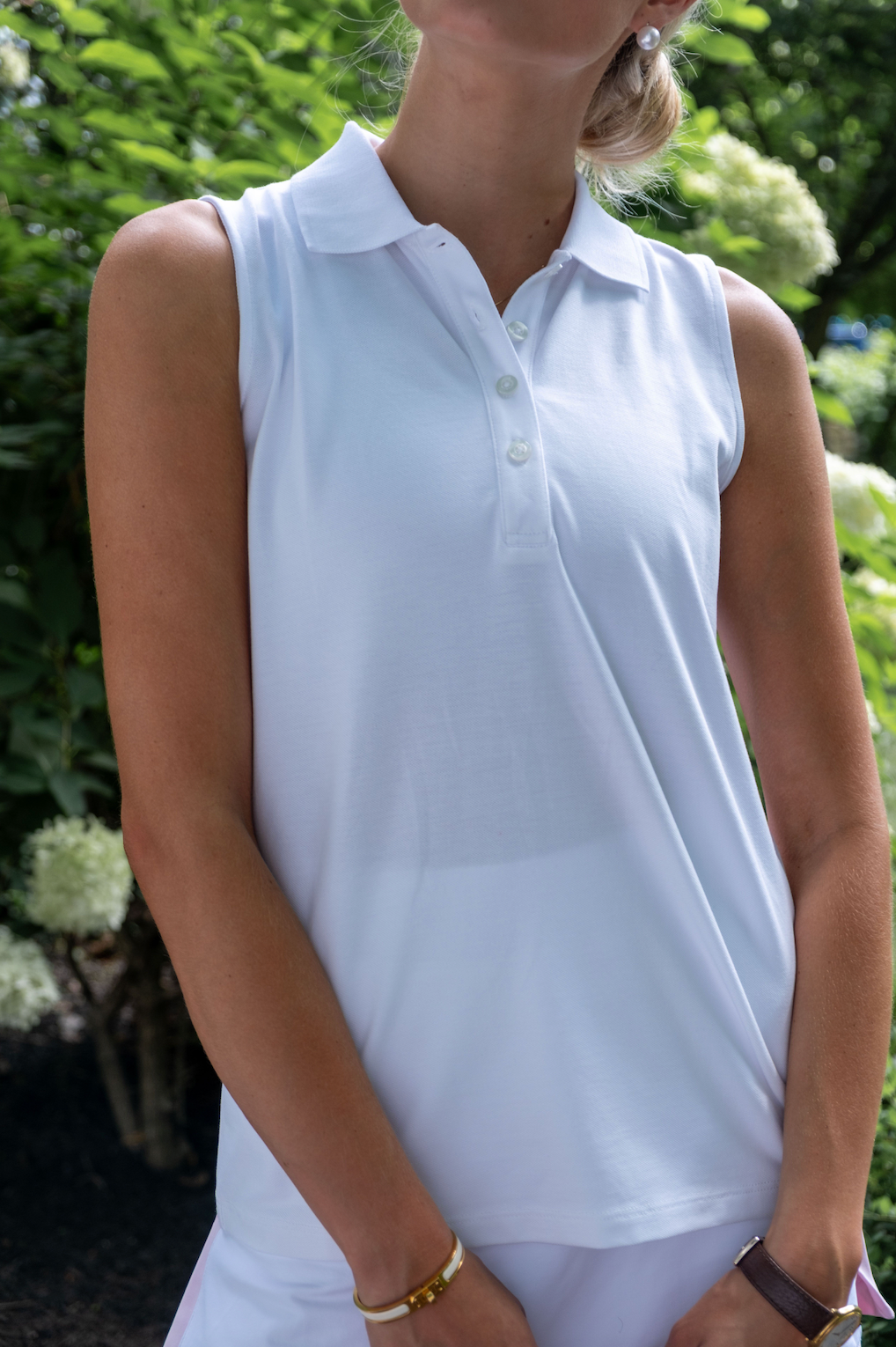 Sleeveless Polo Pique