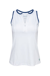 Performance Tank (White with Navy Trim) - Front